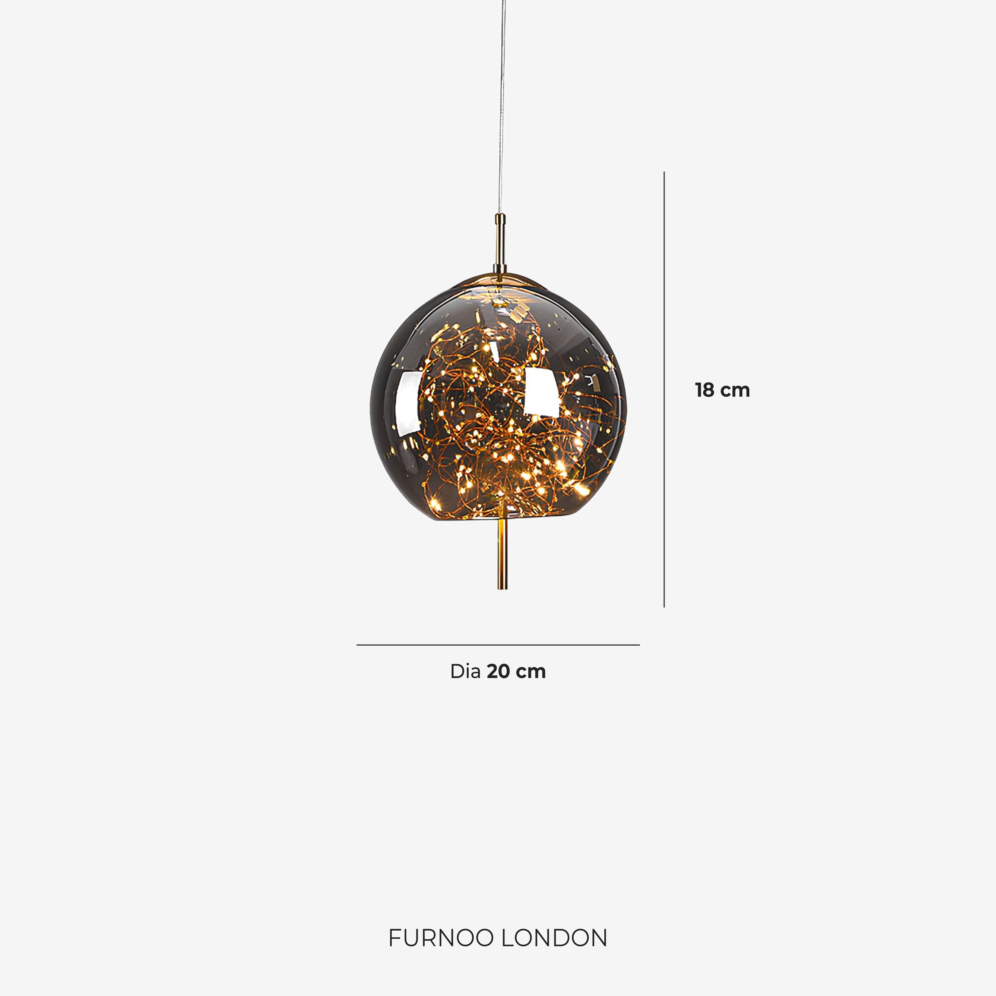 Glas-Pendelleuchte LIV mit rauchigem Finish und warmweißem Licht | Skandinavisches Design mit handgefertigtem Glas | 3 Größen verfügbar - Lamylie