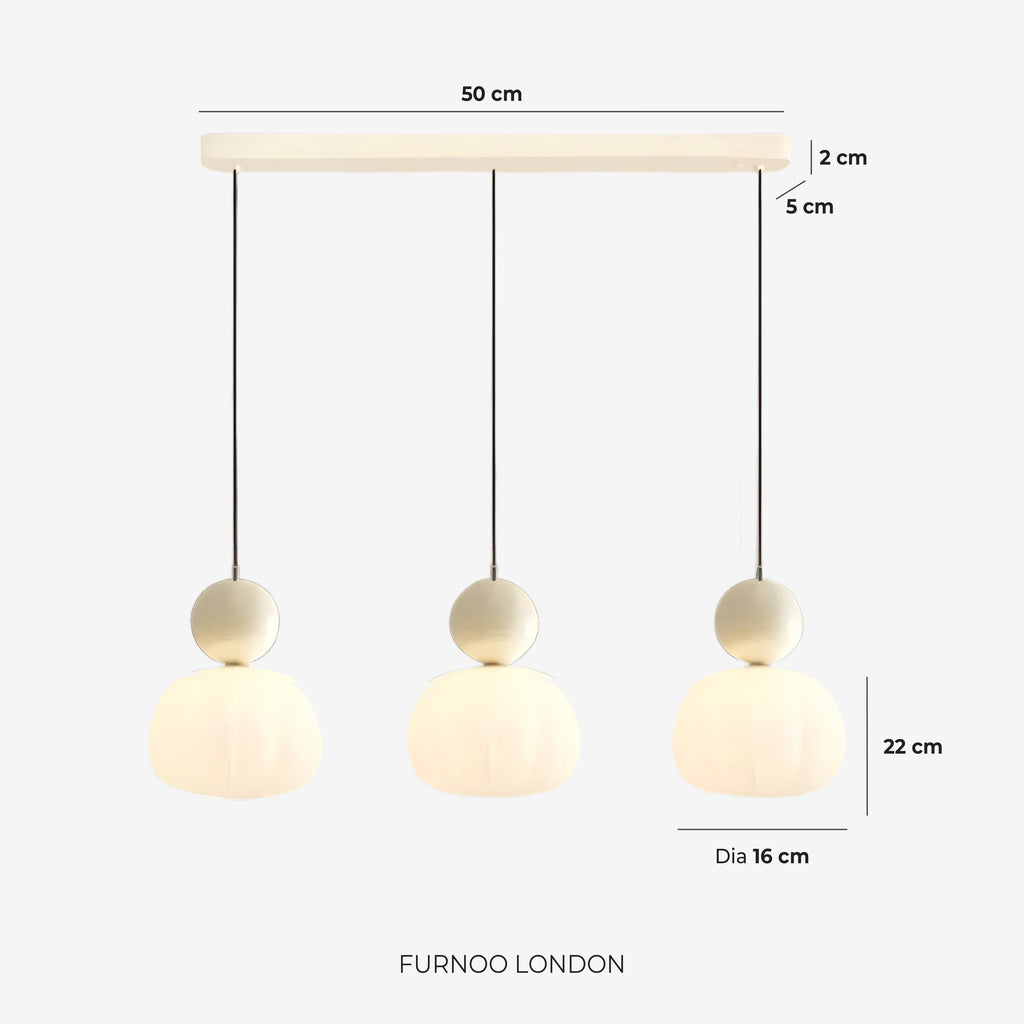 Geometric Pendant Lamp Bauhaus Design Metal Glass E27 | 1 or 3 Light Points Dimmable Ambient Lighting - Lamylie