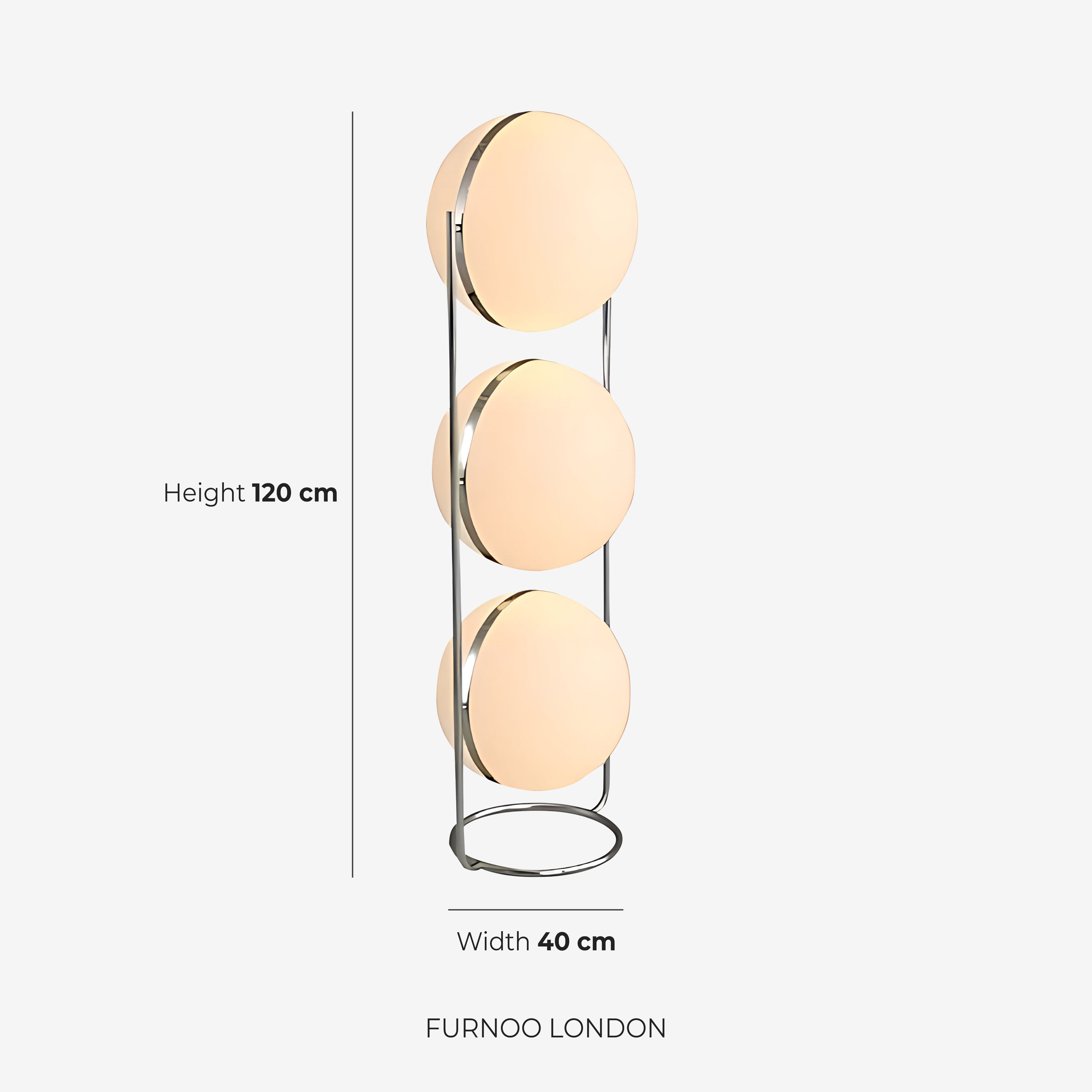 Modern Floor Lamp with Chrome Finish and Acrylic Globes | Atmospheric Lighting for Living Room and Bedroom - Lamylie
