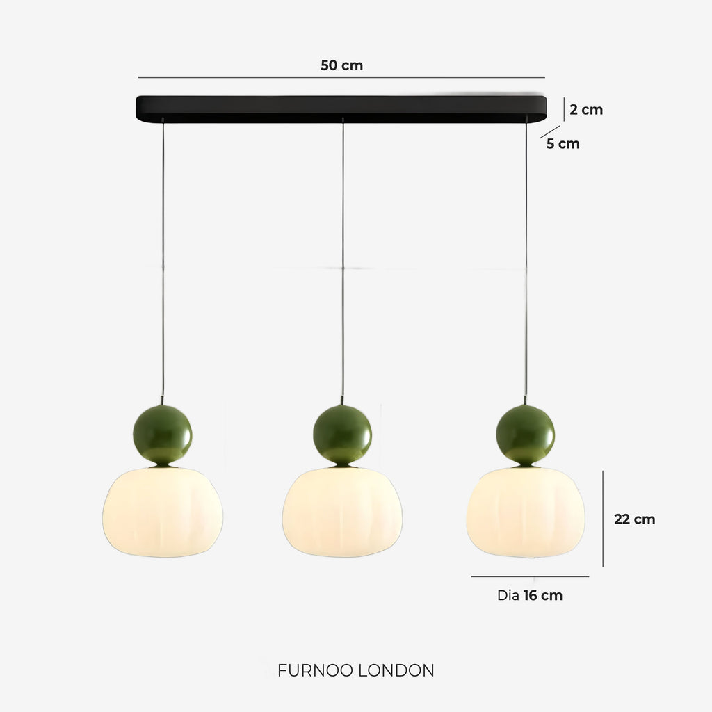 Geometric Pendant Lamp Bauhaus Design Metal Glass E27 | 1 or 3 Light Points Dimmable Ambient Lighting - Lamylie