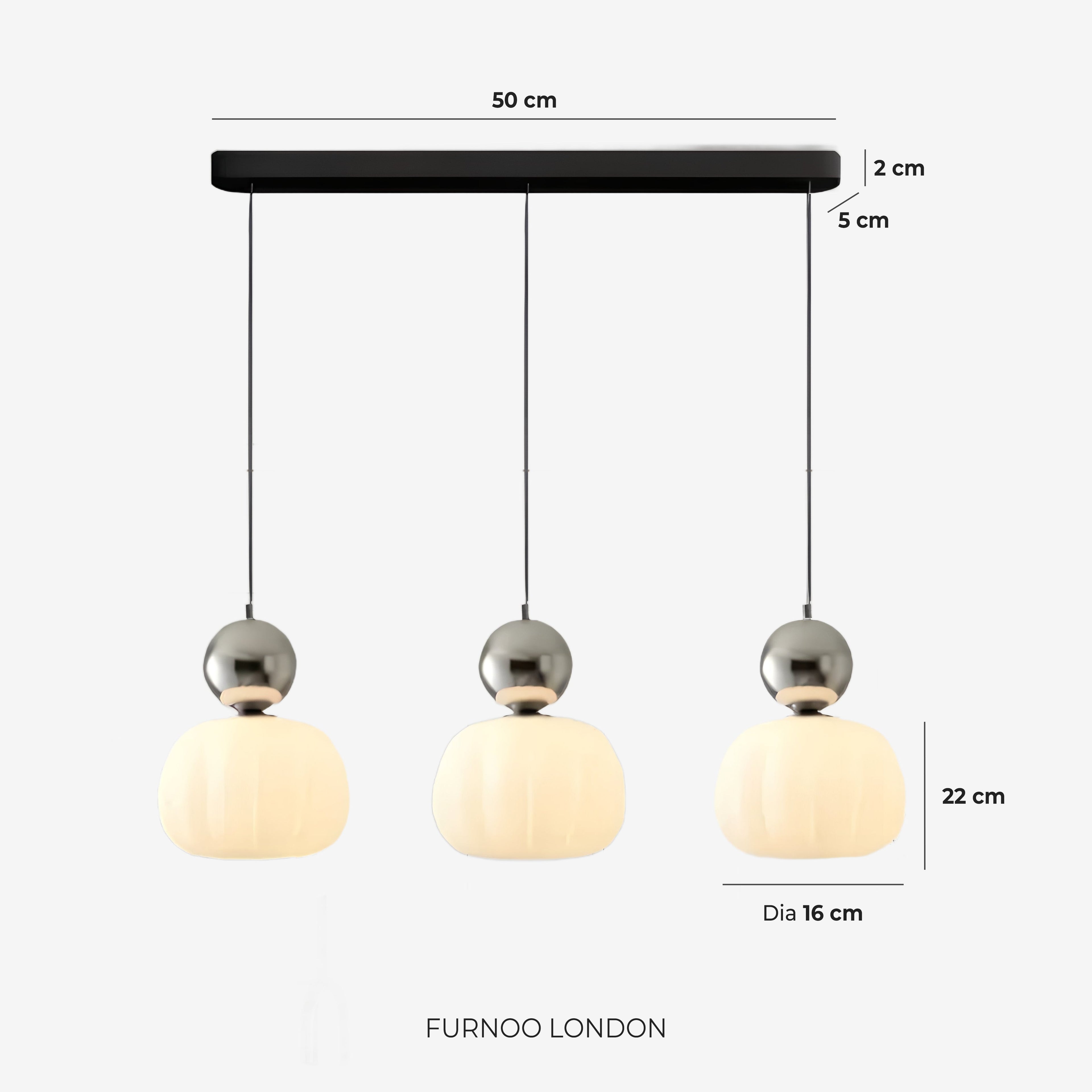 Geometric Pendant Lamp Bauhaus Design Metal Glass E27 | 1 or 3 Light Points Dimmable Ambient Lighting - Lamylie