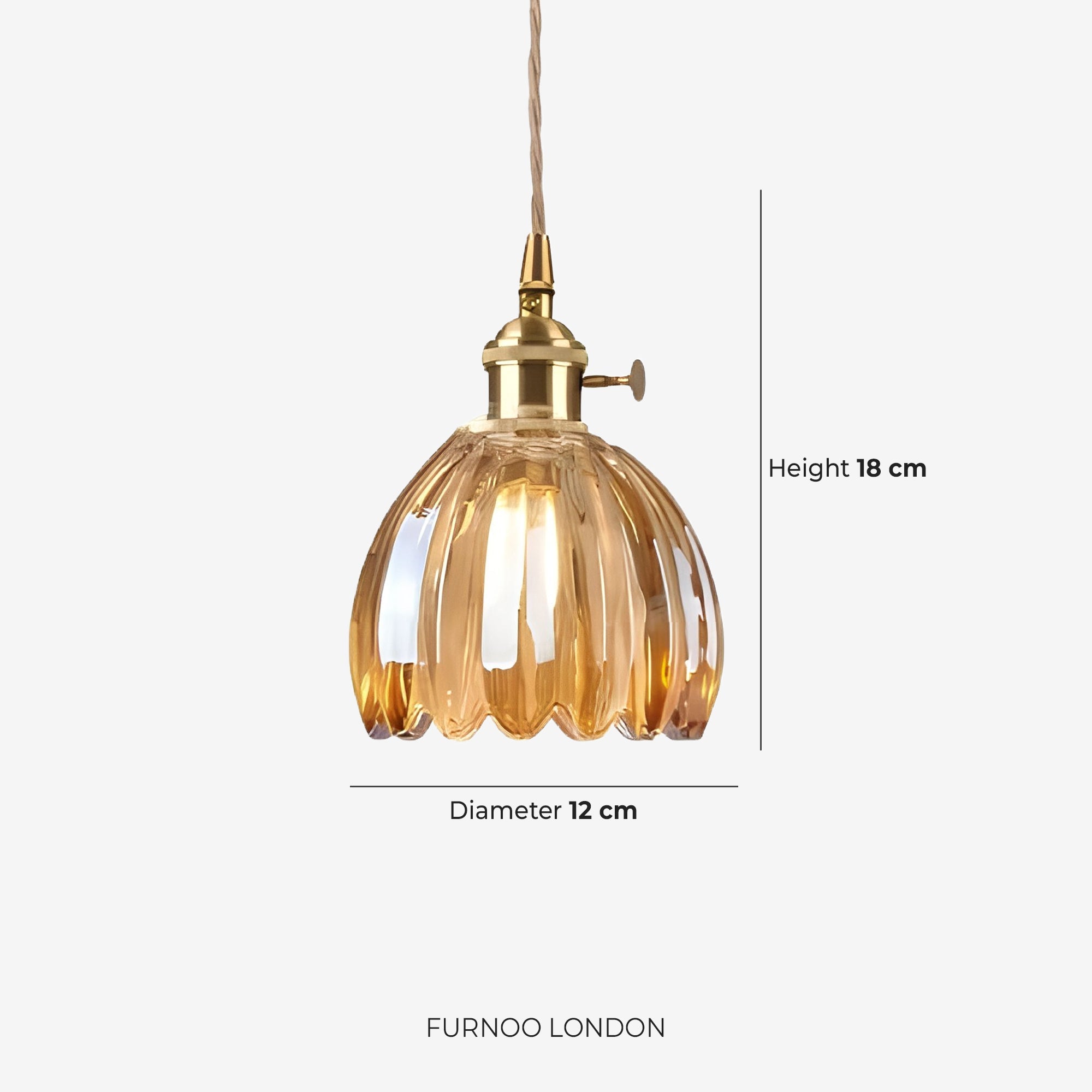 MAREN Pendant Lamp | Japanese Flower-Shaped Glass Lamp with Soft Diffuse Light | Available in Green, Transparent, Amber, and Smoke Gray | Ø12cm x H18cm - Lamylie