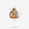 Thyra Pendelleuchte | Getöntes Glas Skulpturale Beleuchtung Warmes Diffuses Licht Bernstein Rauchgrau | Typ A 25cm Typ B 29cm - Lamylie