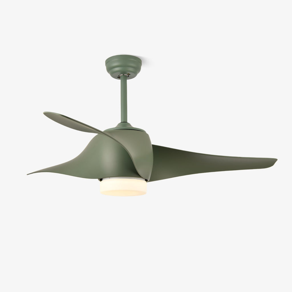 Ceiling Fan with Lighting 132 cm Adjustable Quiet Motor and Remote Control for Living Room Bedroom - Lamylie
