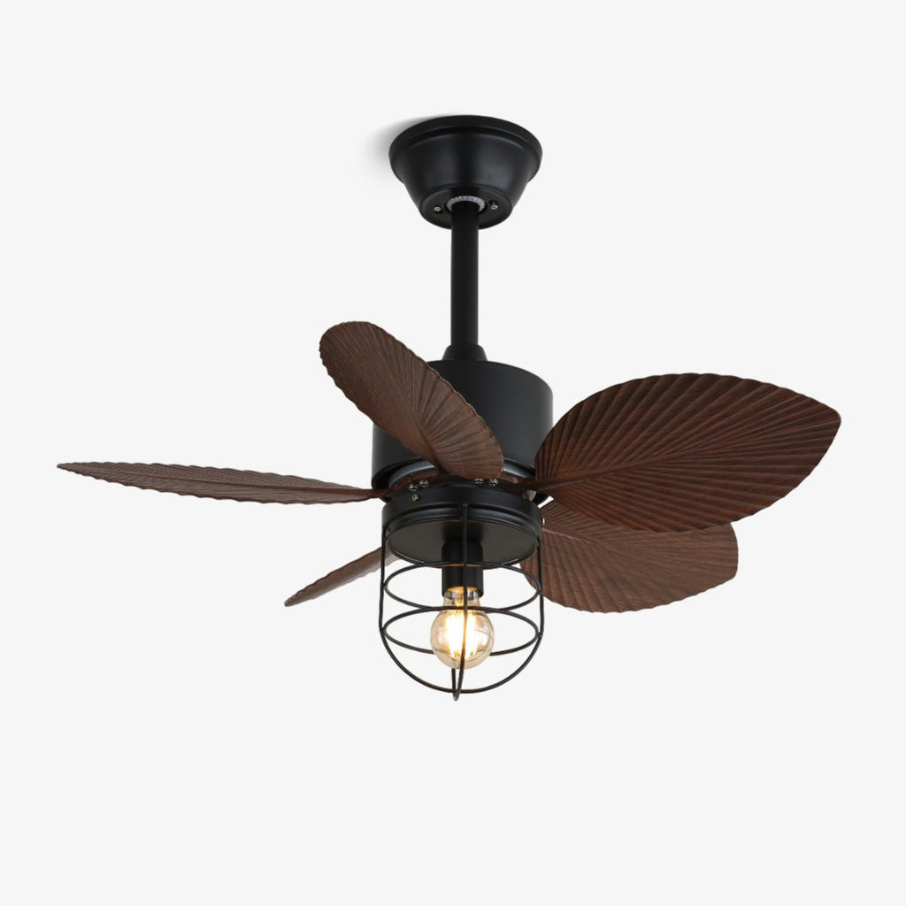Průmyslový stropní ventilátor s osvětlením 76 cm – měděný motor, 6 rychlostí a dálkové ovládání – Lamylie