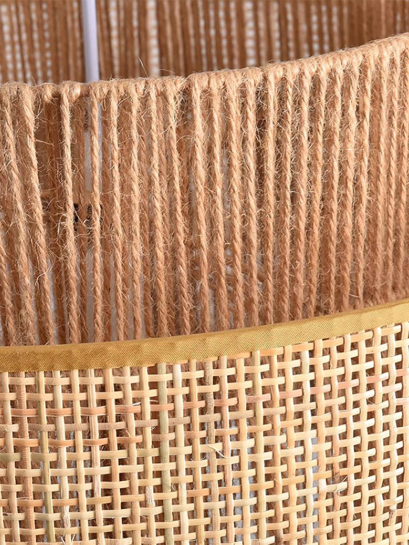 Handwoven Hemp Pendant Lamp in Zen Style | Natural Rattan Drum Lamp for Rustic Atmosphere - Lamylie