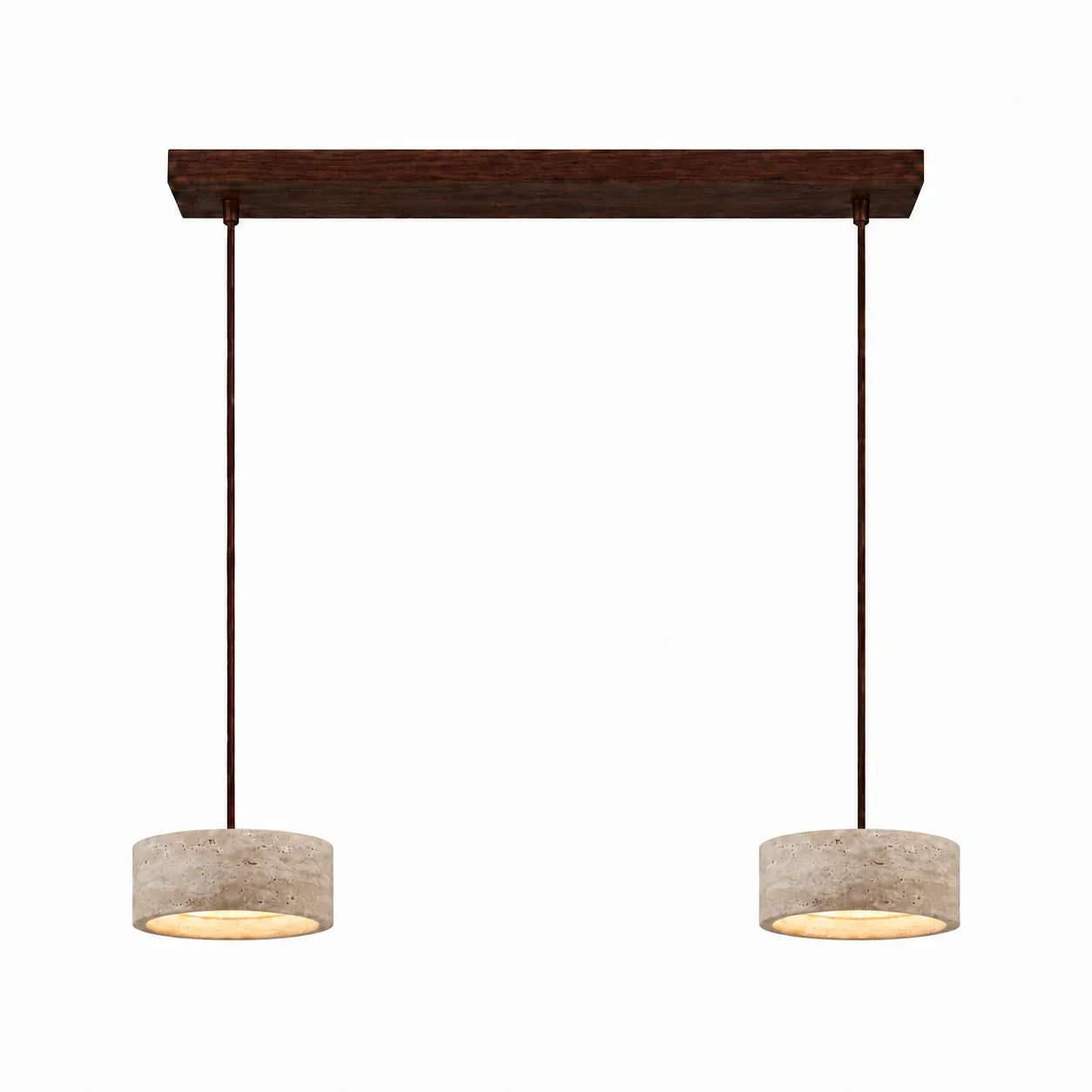 Lampă suspendată din travertin, crem vintage, din piatră naturală, în stil Wabi-Sabi, pentru sufragerie și dormitor – Lamylie