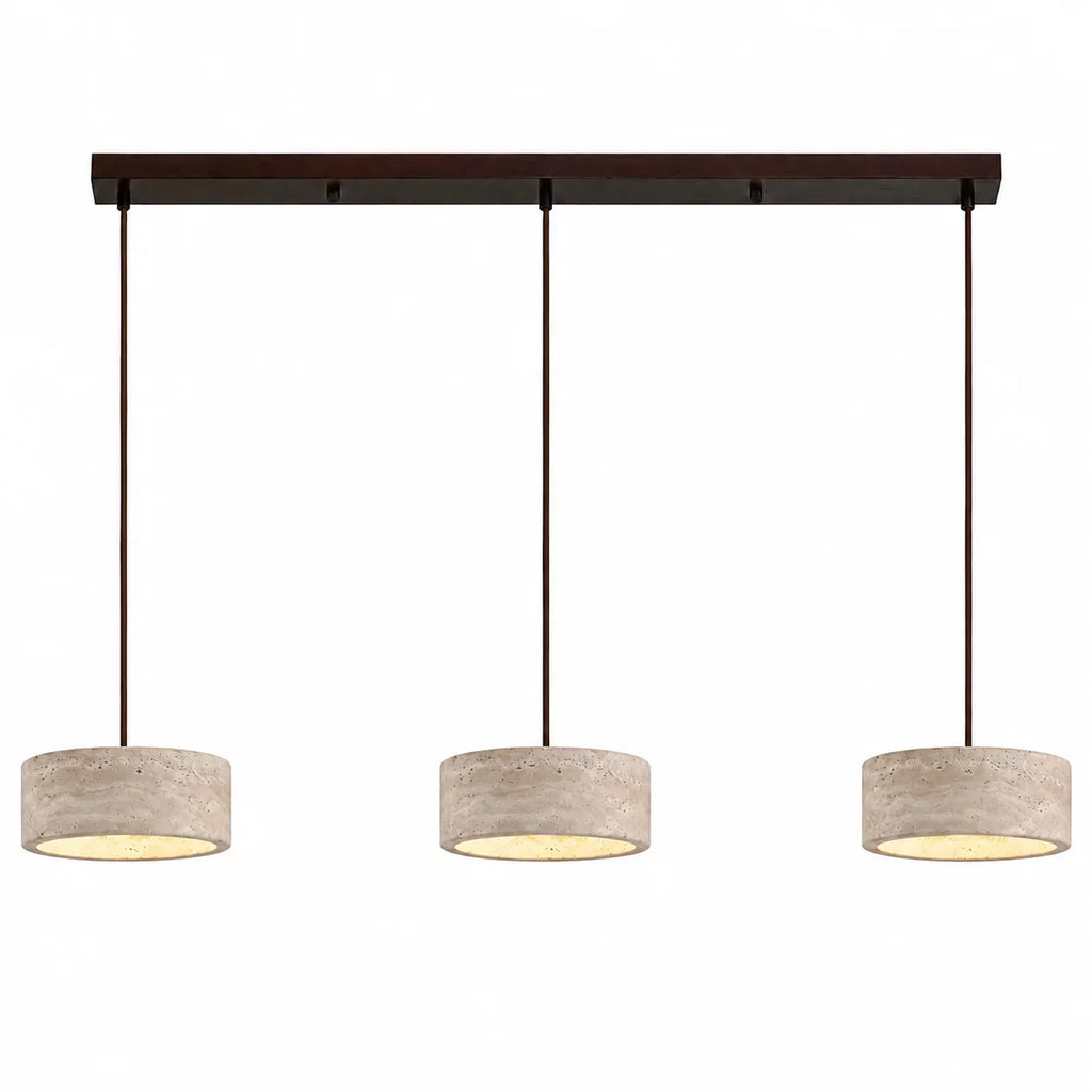 Lampă suspendată din travertin, crem vintage, din piatră naturală, în stil Wabi-Sabi, pentru sufragerie și dormitor – Lamylie