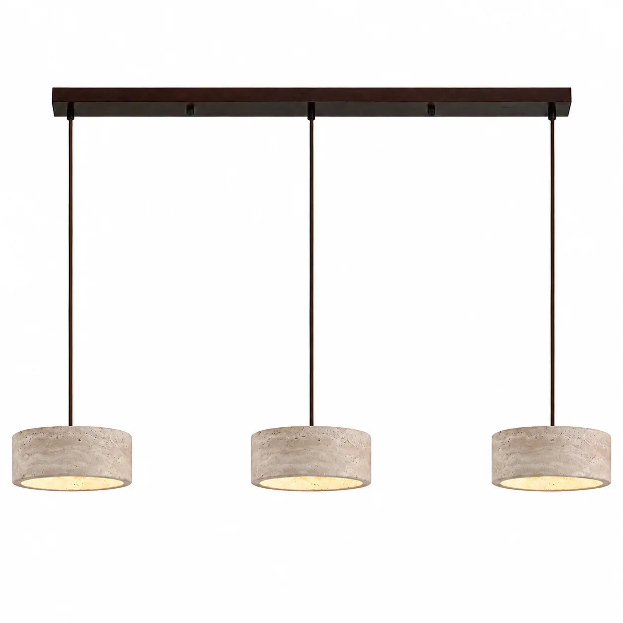 Lampă suspendată din travertin, crem vintage, din piatră naturală, în stil Wabi-Sabi, pentru sufragerie și dormitor – Lamylie