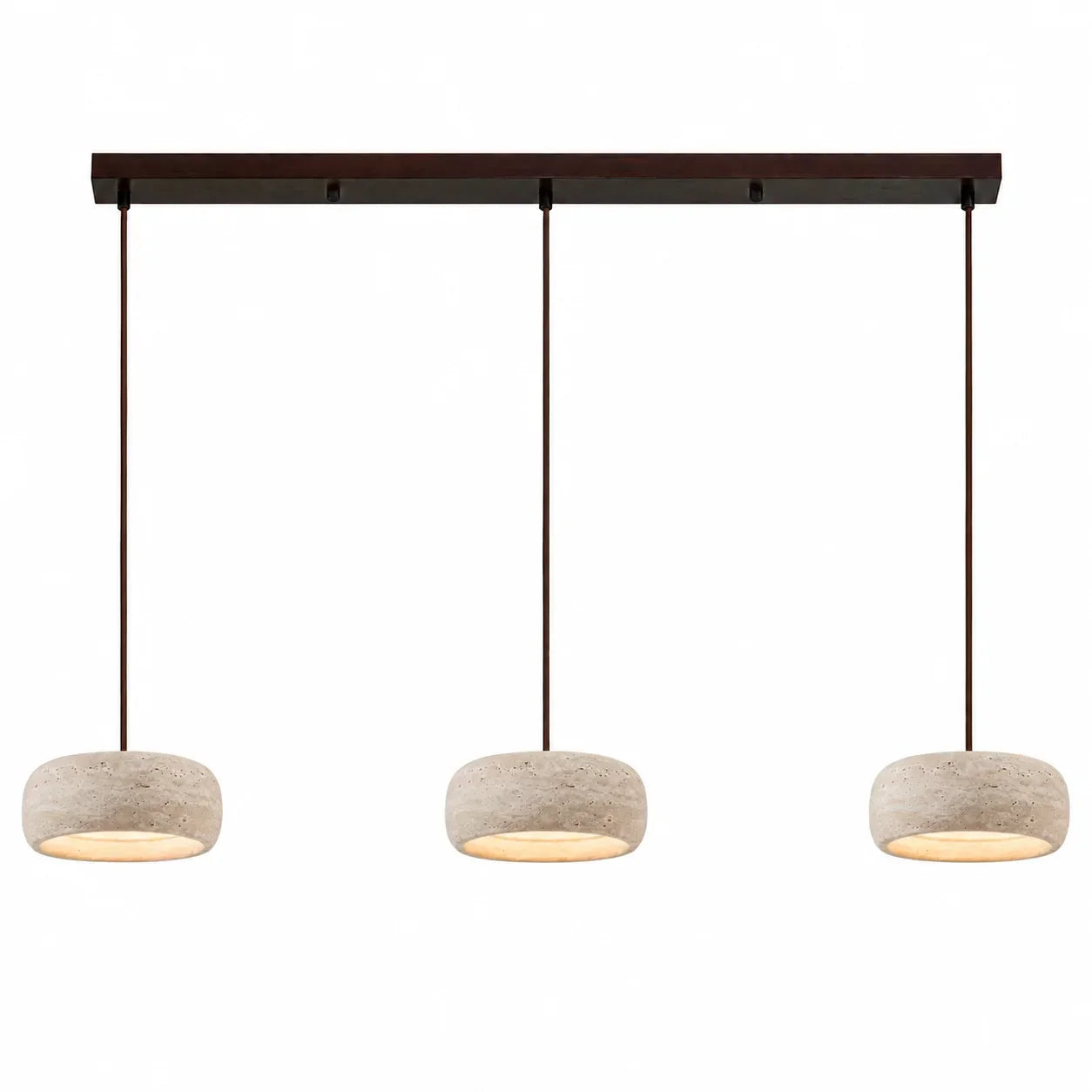 Lampă suspendată din travertin, crem vintage, din piatră naturală, în stil Wabi-Sabi, pentru sufragerie și dormitor – Lamylie