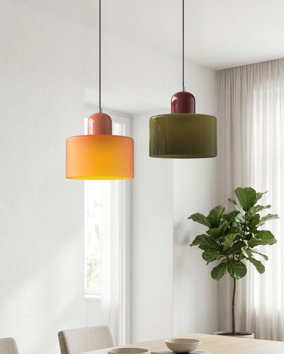 KORA Glass Pendant Lamp | Bauhaus Design Geometric Light | Adjustable | E27 | Scandinavian Interior Lighting - Lamylie