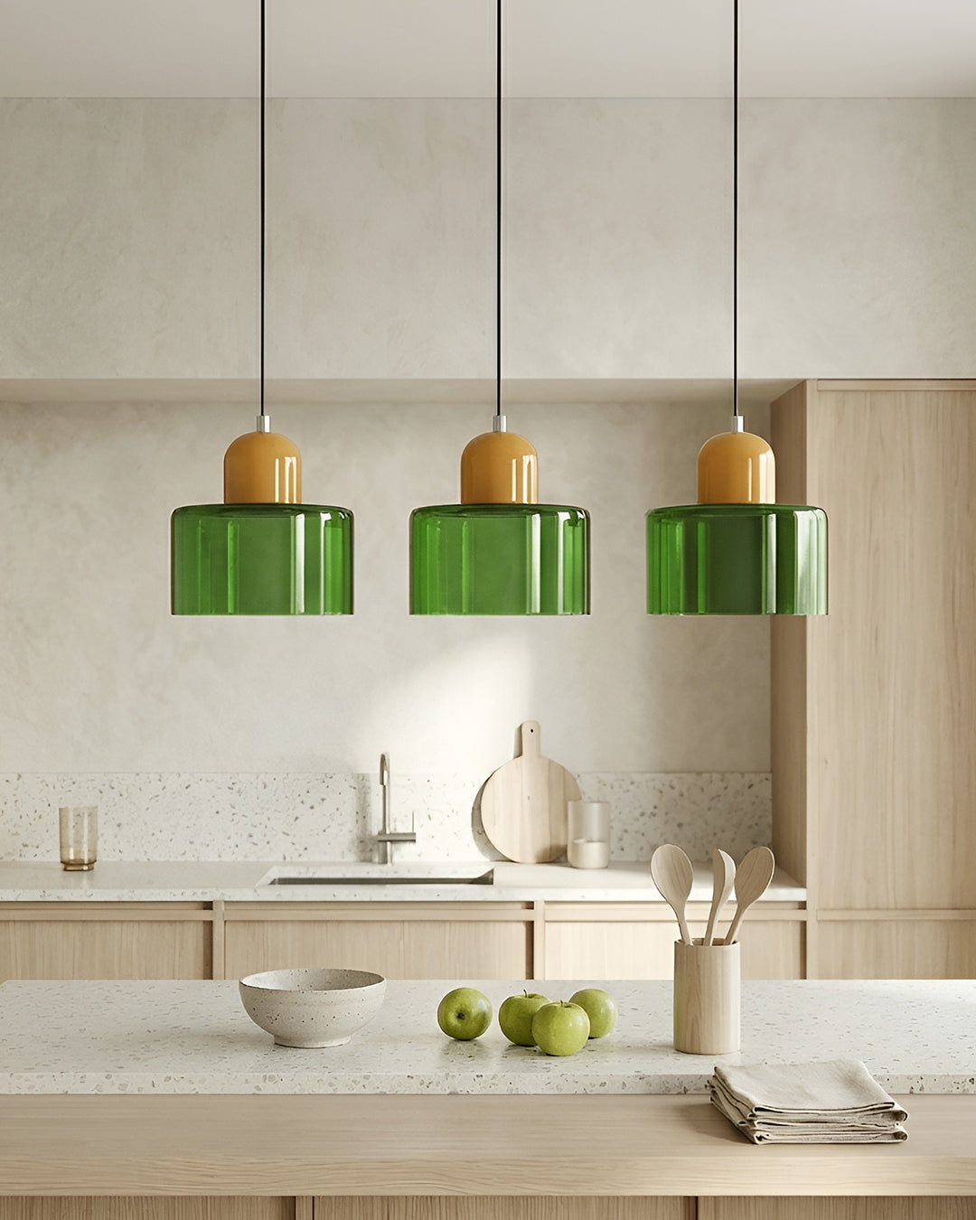 KORA Glass Pendant Lamp | Bauhaus Design Geometric Light | Adjustable | E27 | Scandinavian Interior Lighting - Lamylie