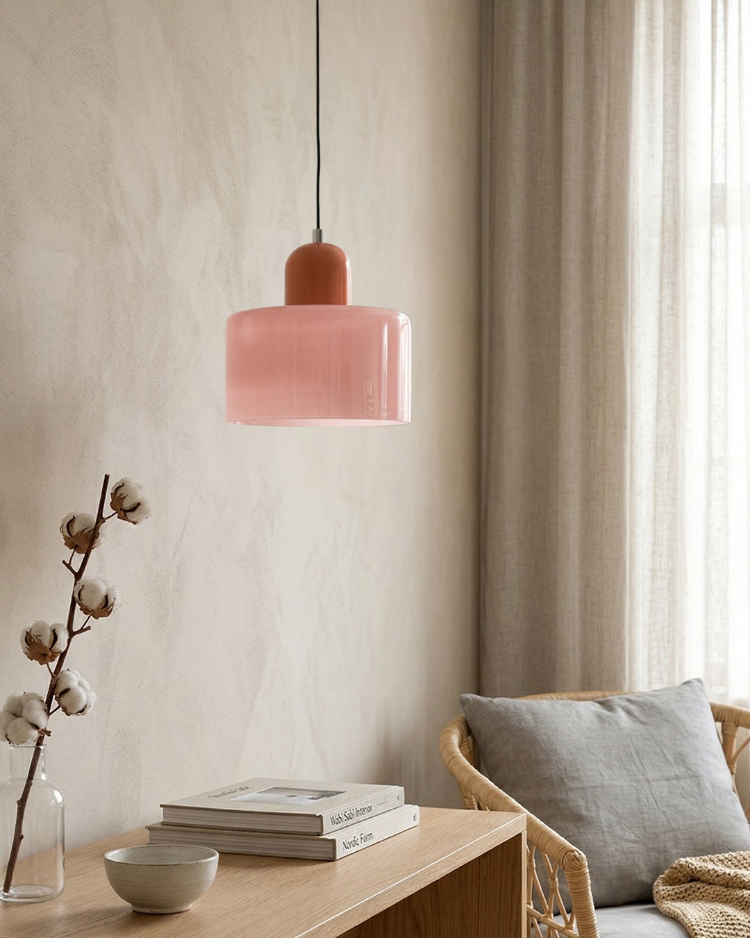 KORA Glass Pendant Lamp | Bauhaus Design Geometric Light | Adjustable | E27 | Scandinavian Interior Lighting - Lamylie