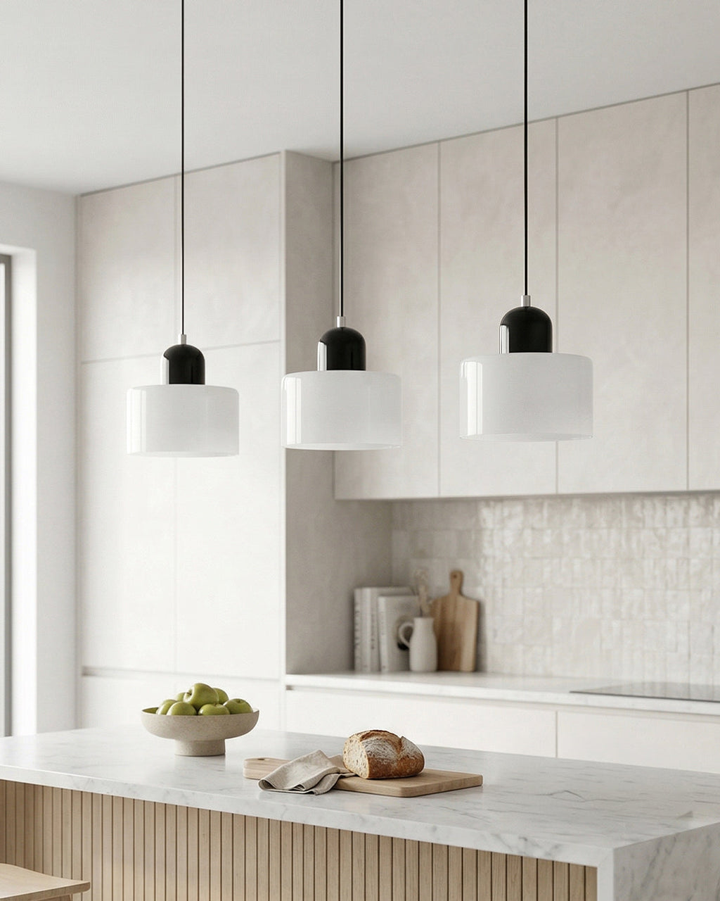 KORA Glass Pendant Lamp | Bauhaus Design Geometric Light | Adjustable | E27 | Scandinavian Interior Lighting - Lamylie