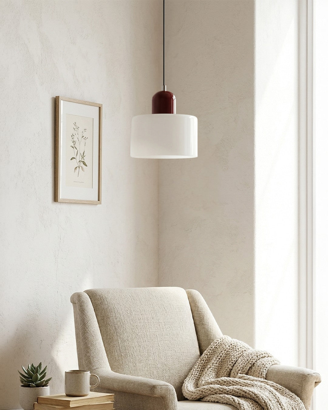 KORA Glass Pendant Lamp | Bauhaus Design Geometric Light | Adjustable | E27 | Scandinavian Interior Lighting - Lamylie