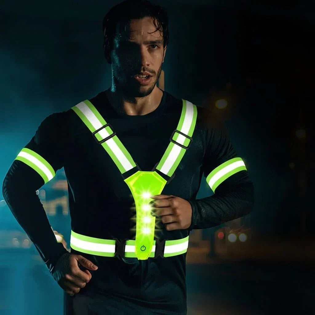 Gilet di sicurezza LED ad alta visibilità con luci ricaricabili tramite USB - Lamylie