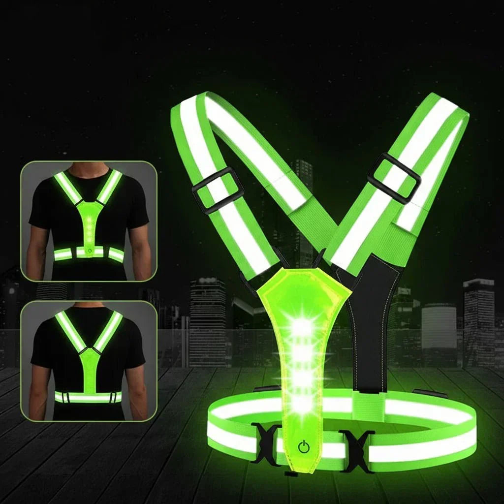 Gilet di sicurezza LED ad alta visibilità con luci ricaricabili tramite USB - Lamylie