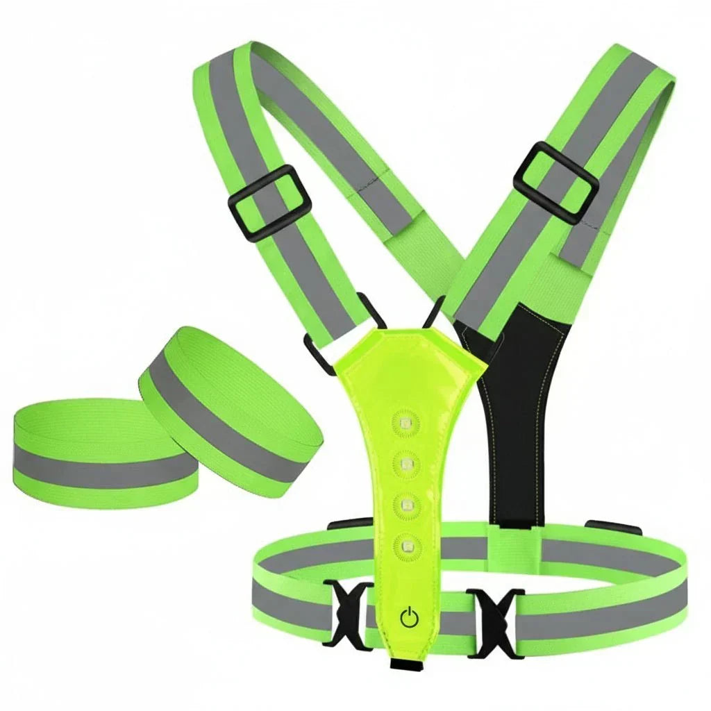 Gilet di sicurezza LED ad alta visibilità con luci ricaricabili tramite USB - Lamylie