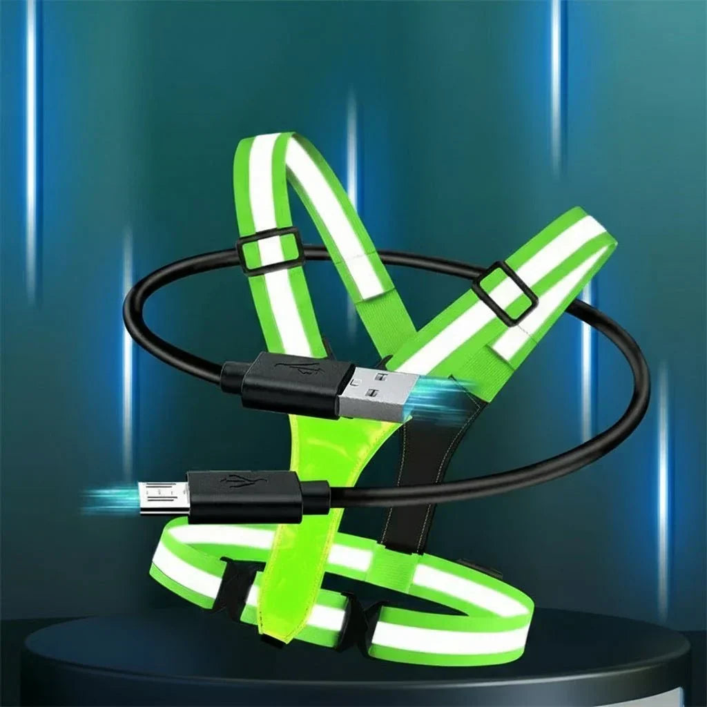 Gilet di sicurezza LED ad alta visibilità con luci ricaricabili tramite USB - Lamylie