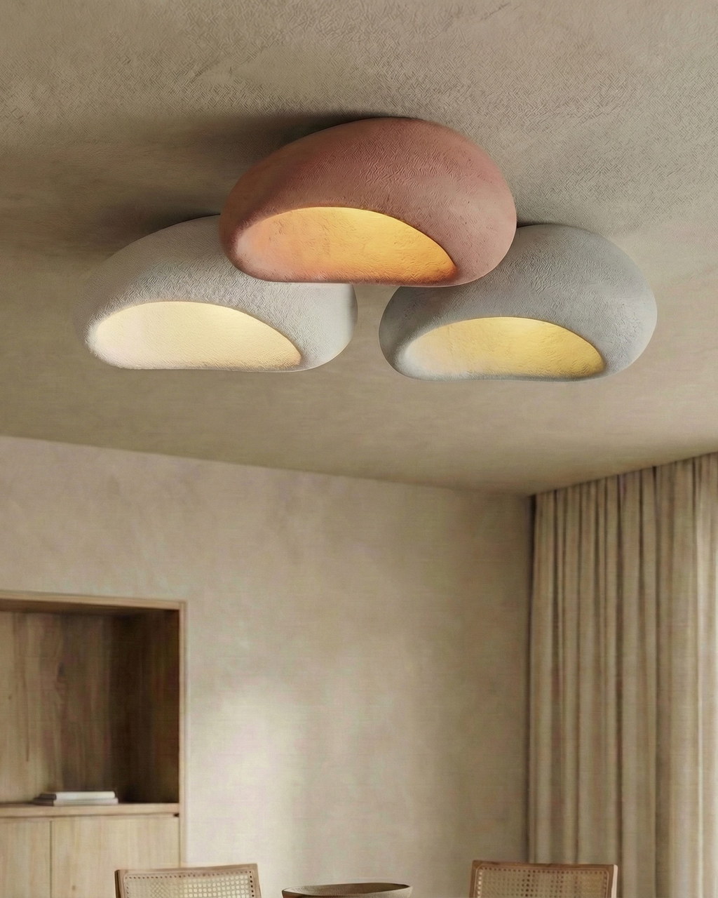 Wabi Sabi Inspired Ceiling Lamp | Metal Lamp with Warm Lighting | For Living Room Bedroom Dining Room - Lamylie