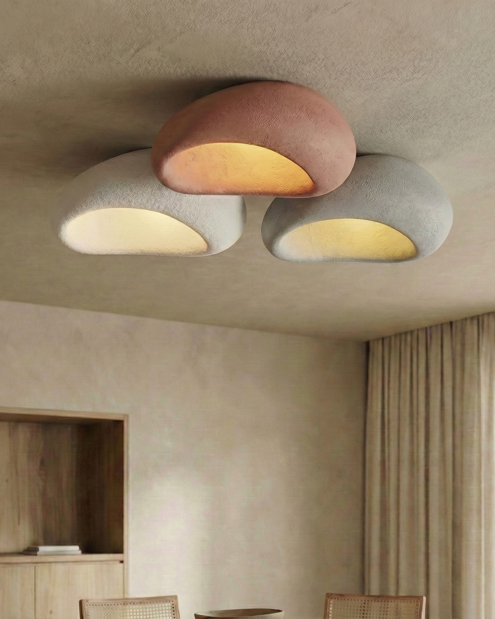 Wabi Sabi Inspired Ceiling Lamp | Metal Lamp with Warm Lighting | For Living Room Bedroom Dining Room - Lamylie
