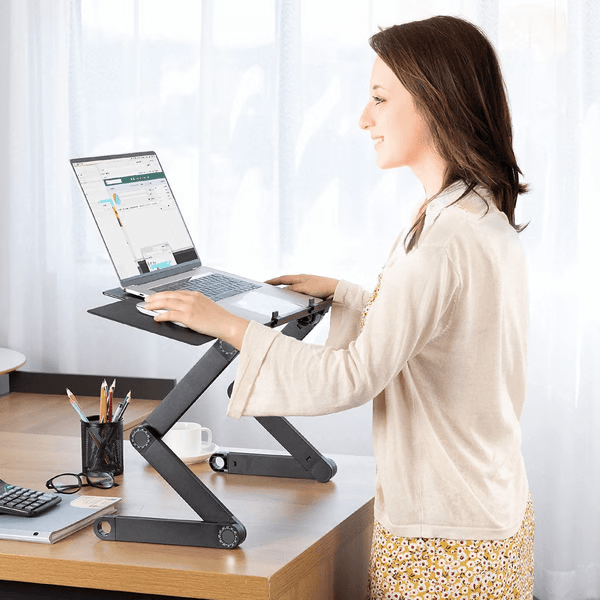 Laptop Riser | Adjustable Height & 360° Rotation | Promotes Healthy Posture | FlexStand 360 - Lamylie