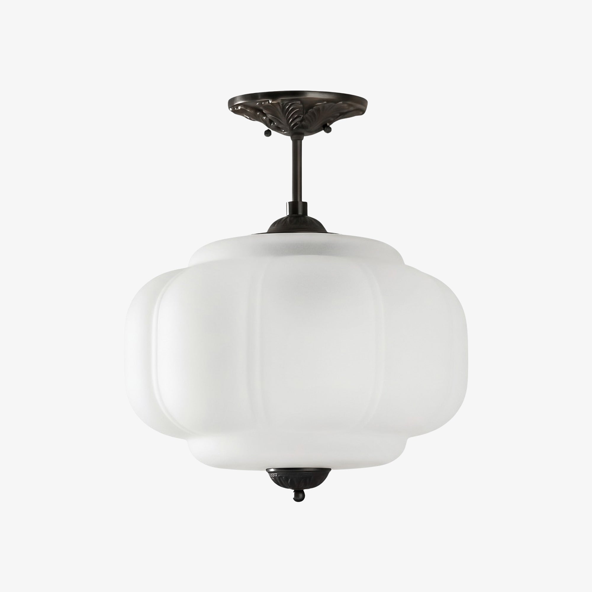 Vintage Milk Glass Pendant Lamp with Wavy Edge | Scandinavian Atmosphere Lighting for Kitchen and Bedroom - Lamylie