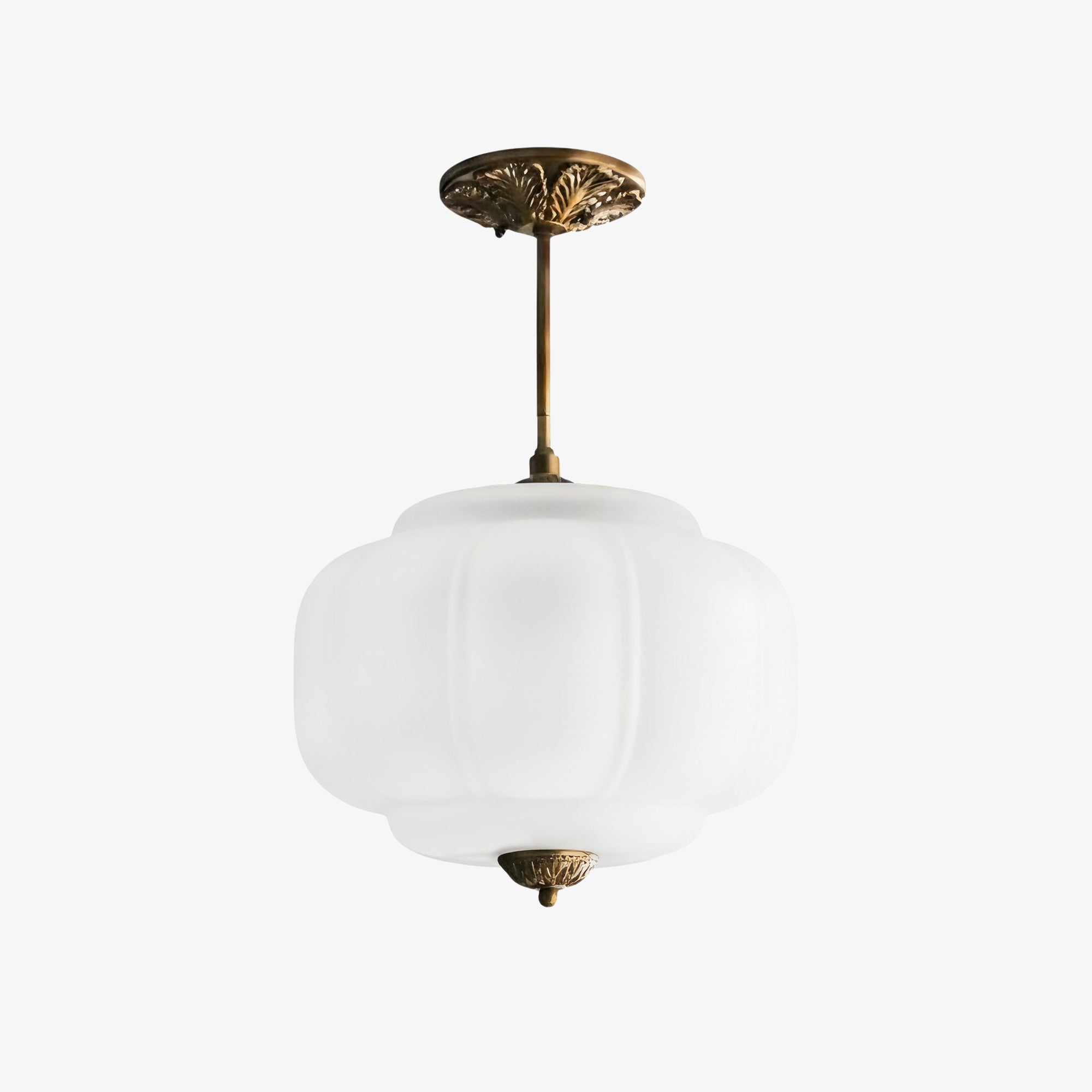 Vintage Milk Glass Pendant Lamp with Wavy Edge | Scandinavian Atmosphere Lighting for Kitchen and Bedroom - Lamylie
