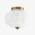 Retro Ceiling Lamp with Milk Glass Shade | Refined Semi-Flush Mount Lighting for Modern Interiors - Lamylie