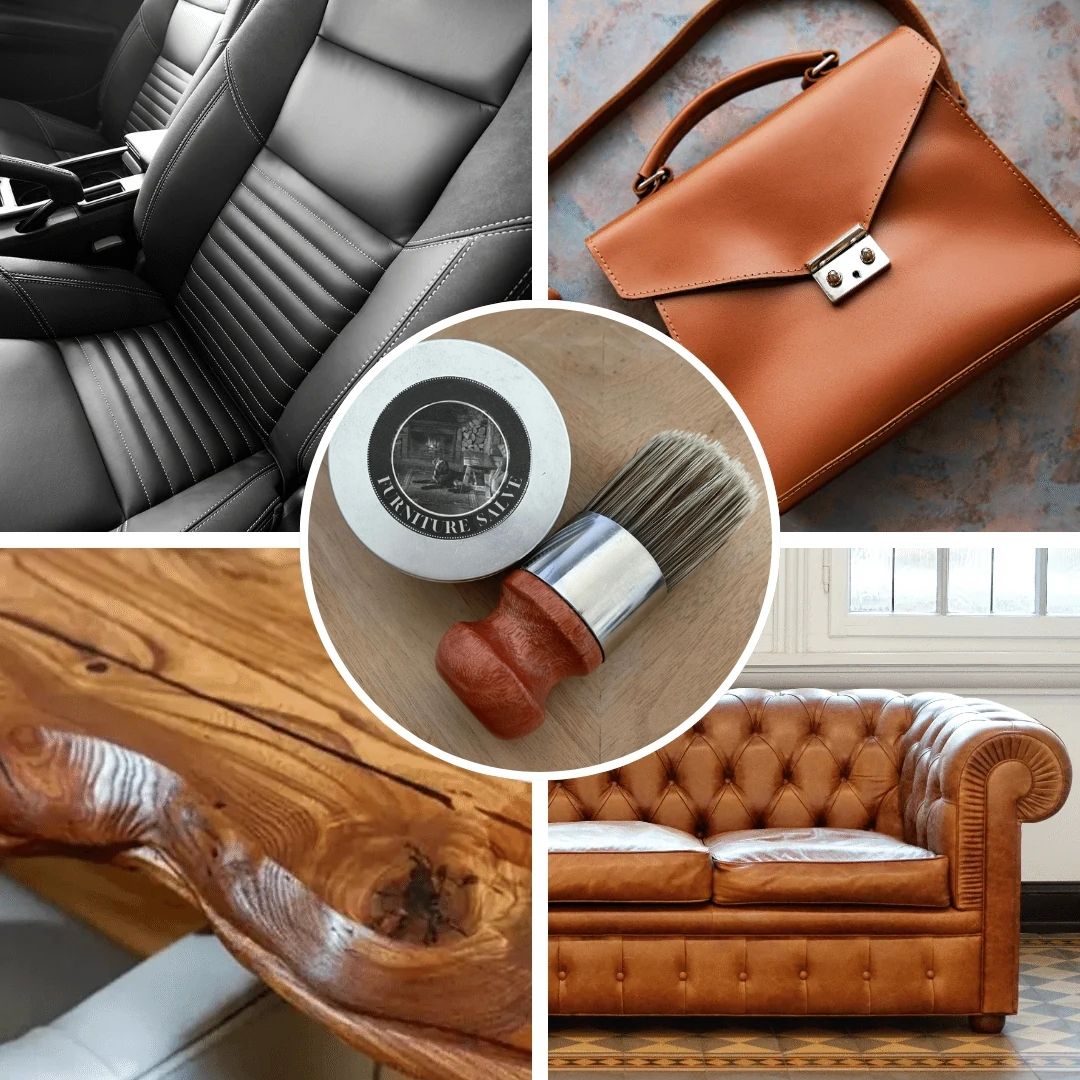 Furniture & Leather Polishing Balm | Natural Beeswax Restores and Protects Wood and Leather - Lamylie
