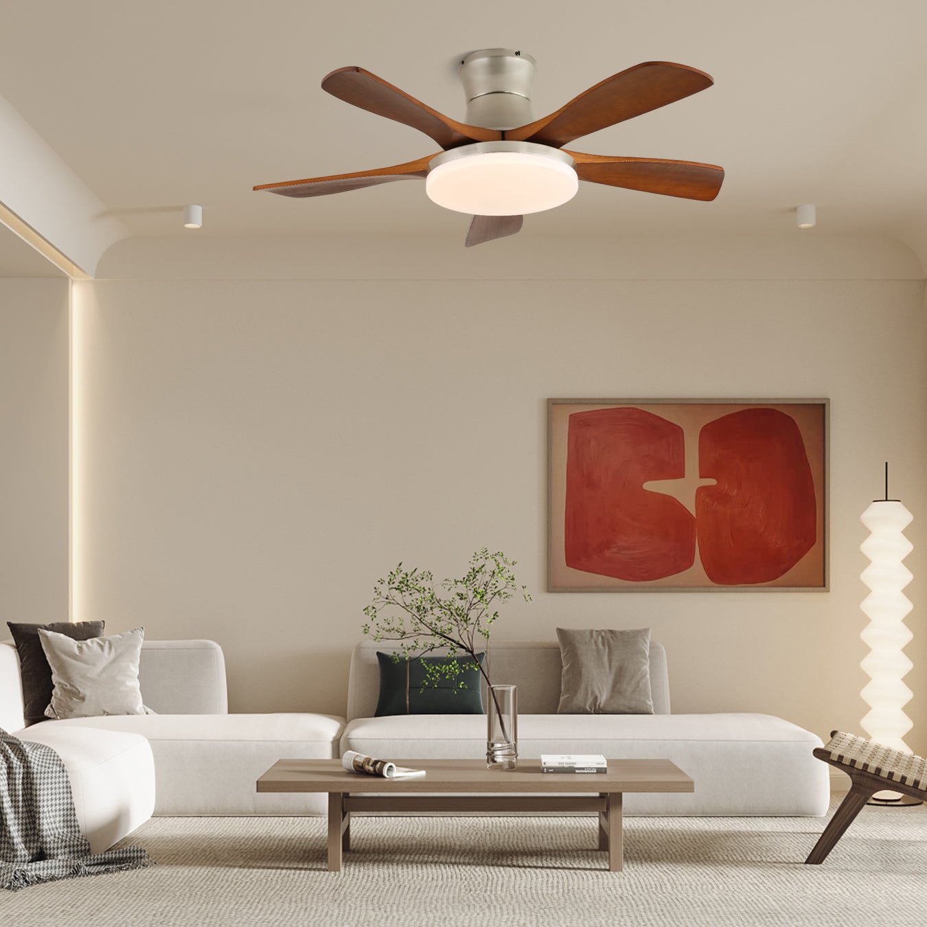 Ventilateur de plafond Brevo avec éclairage | Pales en bois naturel et éclairage élégant – Lamylie