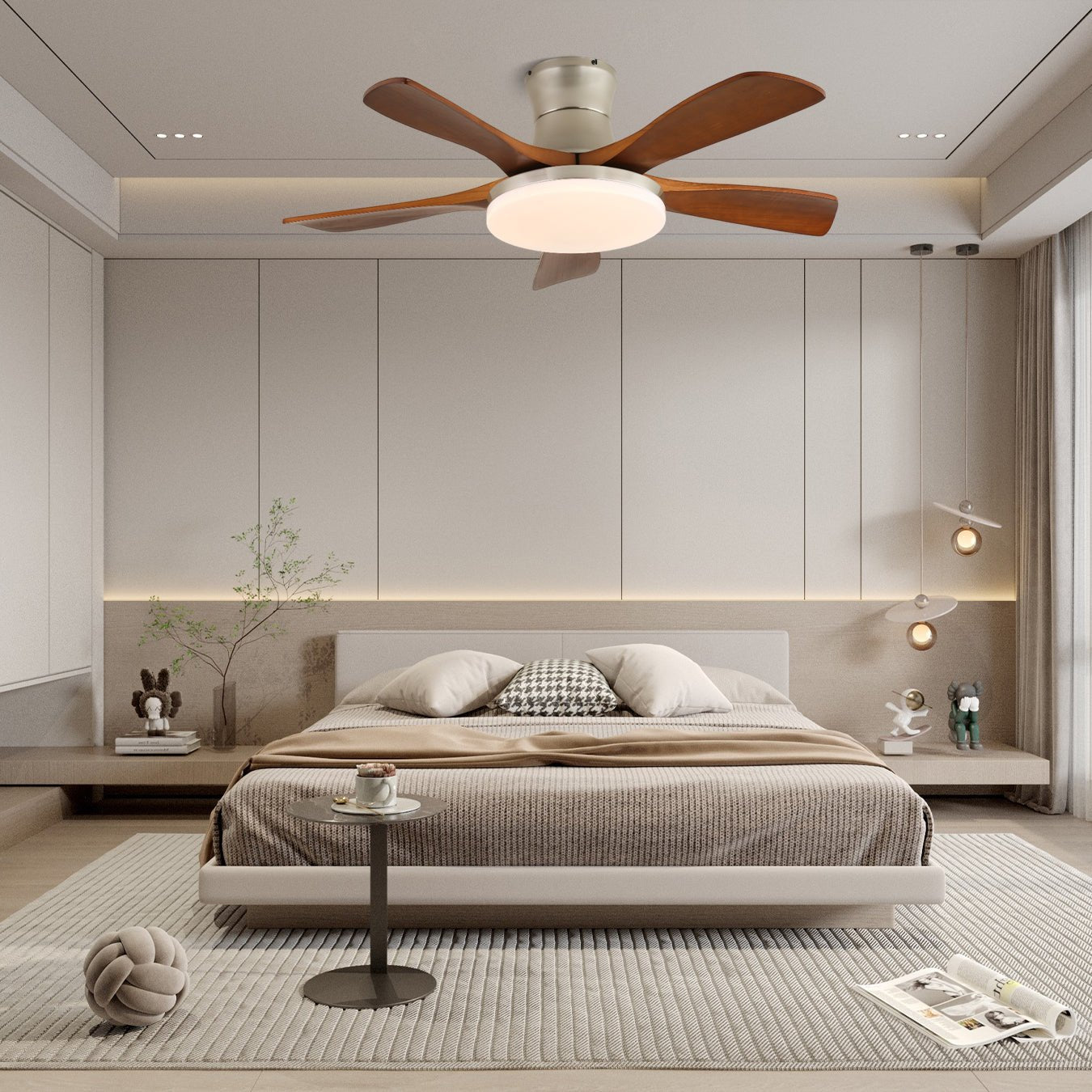 Ventilateur de plafond Brevo avec éclairage | Pales en bois naturel et éclairage élégant – Lamylie