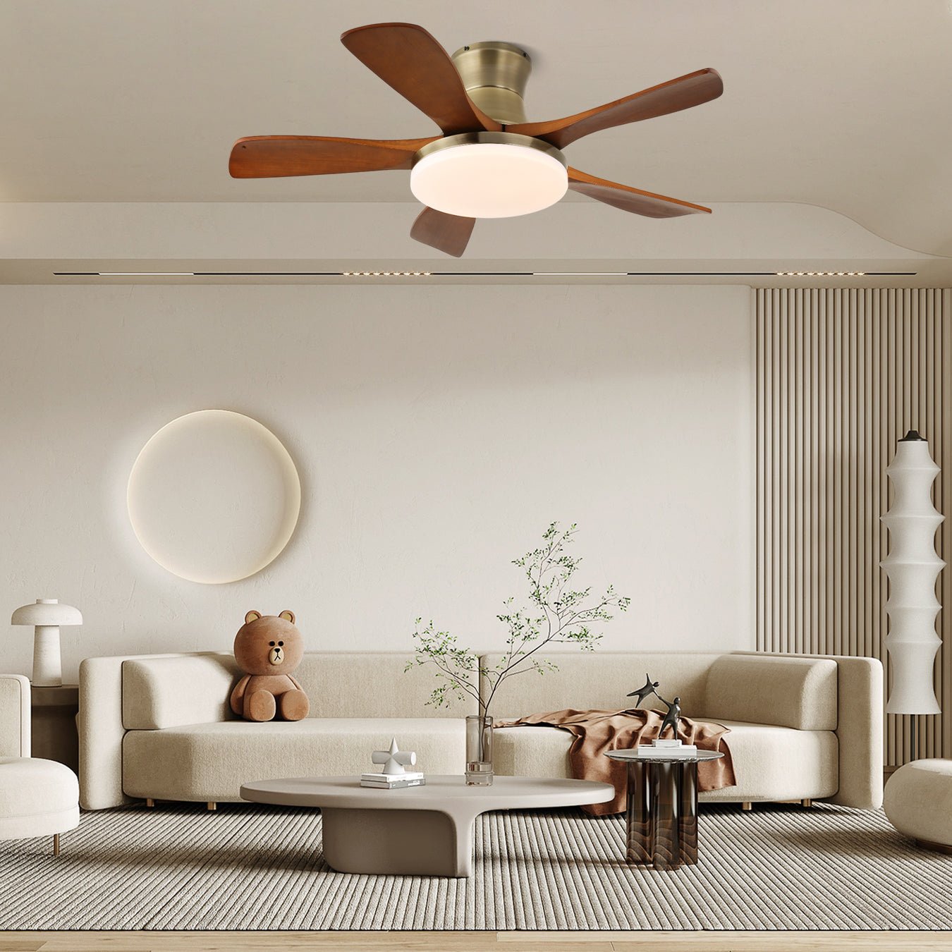 Ventilateur de plafond Brevo avec éclairage | Pales en bois naturel et éclairage élégant – Lamylie
