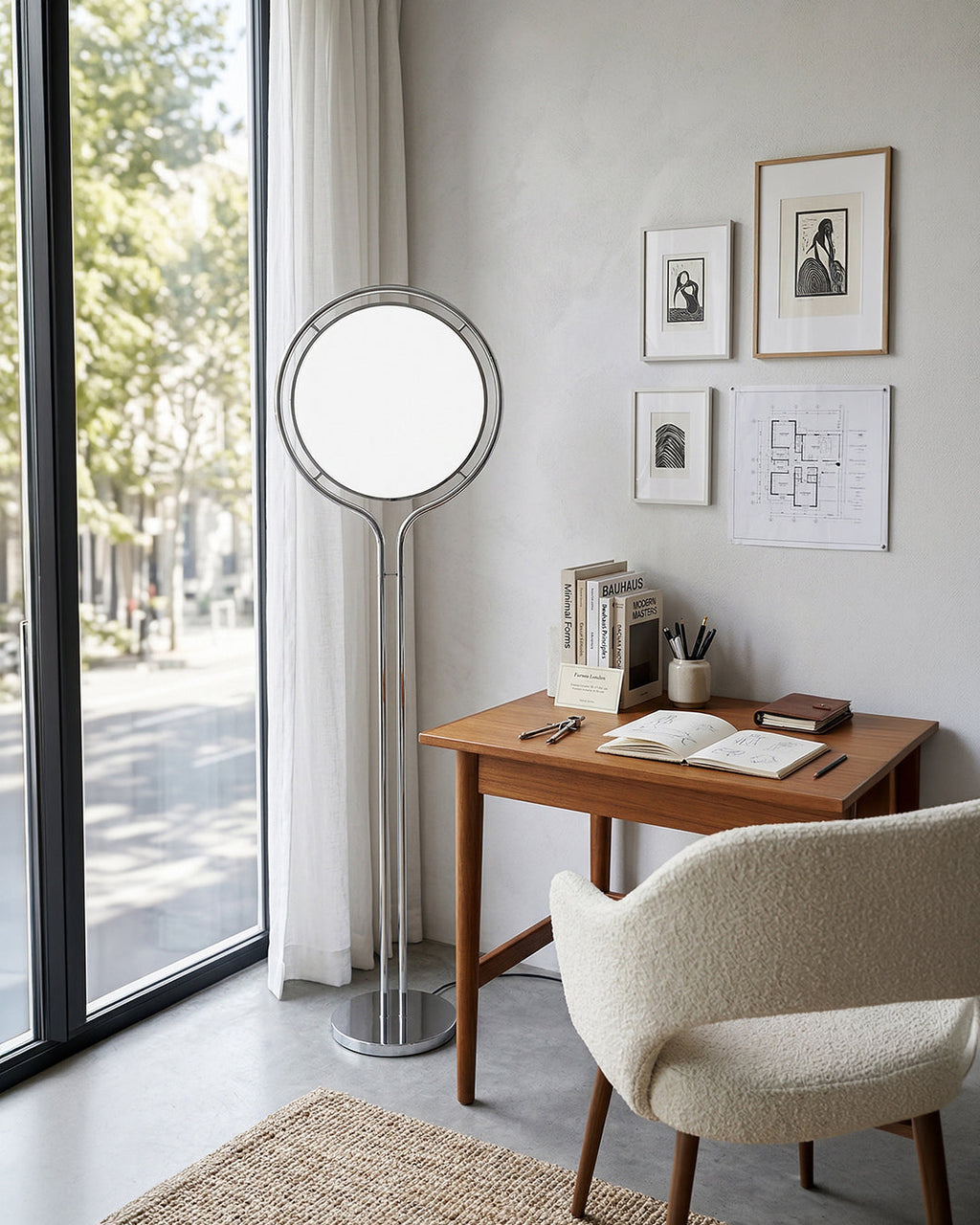 Modern Floor Lamp with Chrome Finish and Acrylic Globes | Atmospheric Lighting for Living Room and Bedroom - Lamylie