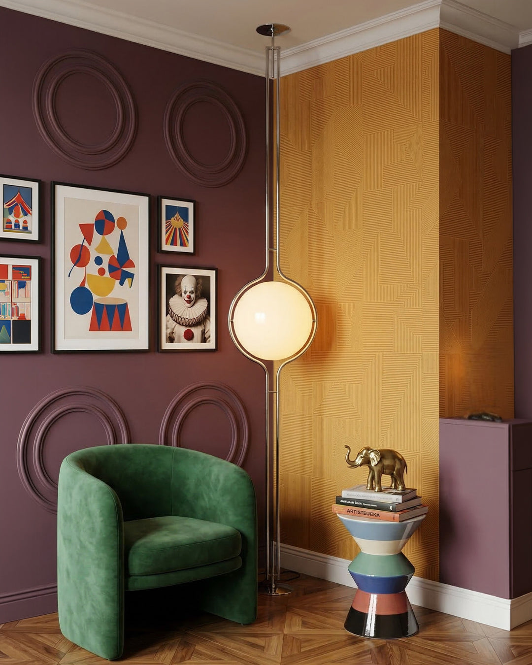 Modern Floor Lamp with Chrome Finish and Acrylic Globes | Atmospheric Lighting for Living Room and Bedroom - Lamylie