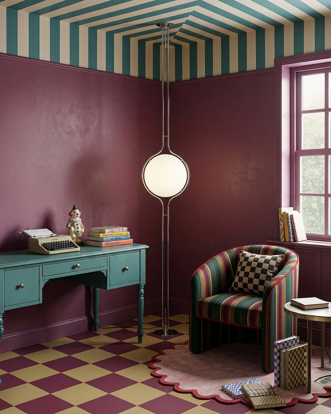 Modern Floor Lamp with Chrome Finish and Acrylic Globes | Atmospheric Lighting for Living Room and Bedroom - Lamylie