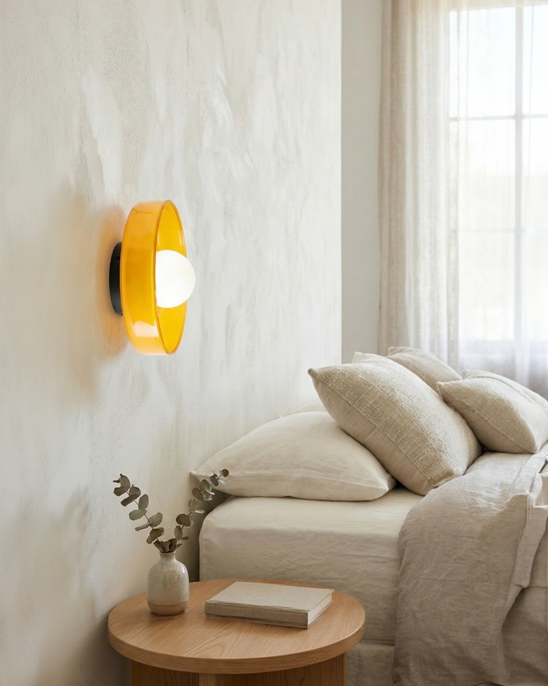 Minimalist Glass Wall and Ceiling Lamp — Modern Lighting for Hallway & Bedroom — Dimmable LED — Ø25 / Ø35 cm - Lamylie
