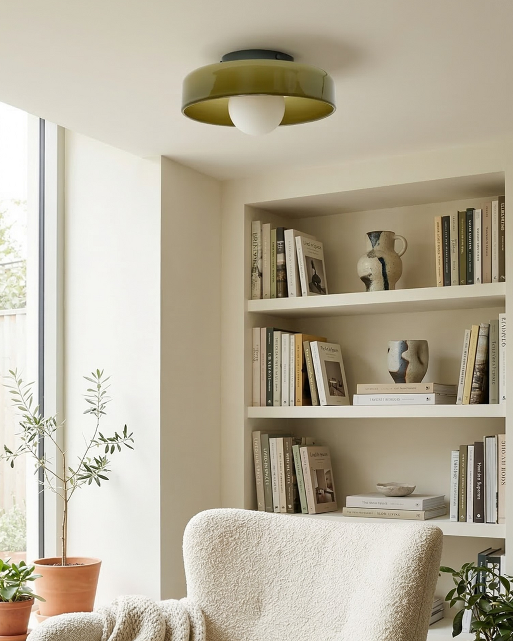 Minimalist Glass Wall and Ceiling Lamp — Modern Lighting for Hallway & Bedroom — Dimmable LED — Ø25 / Ø35 cm - Lamylie