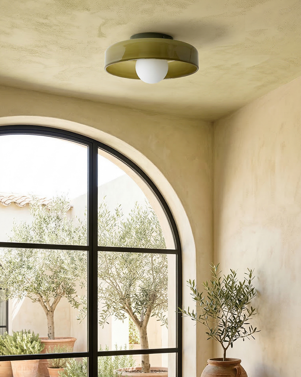 Minimalist Glass Wall and Ceiling Lamp — Modern Lighting for Hallway & Bedroom — Dimmable LED — Ø25 / Ø35 cm - Lamylie