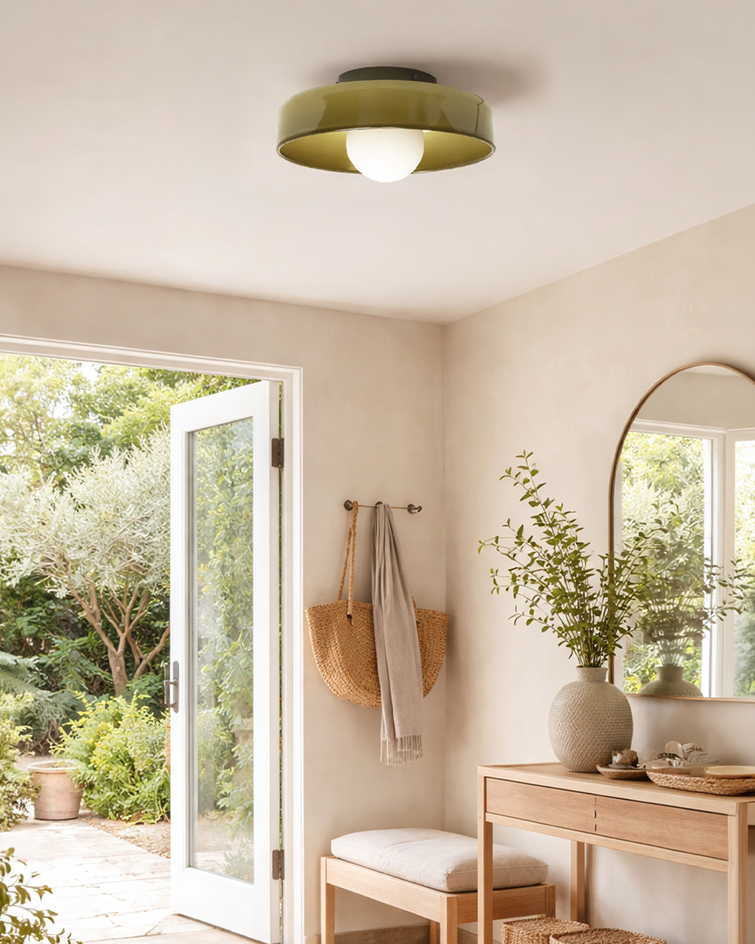 Minimalist Glass Wall and Ceiling Lamp — Modern Lighting for Hallway & Bedroom — Dimmable LED — Ø25 / Ø35 cm - Lamylie