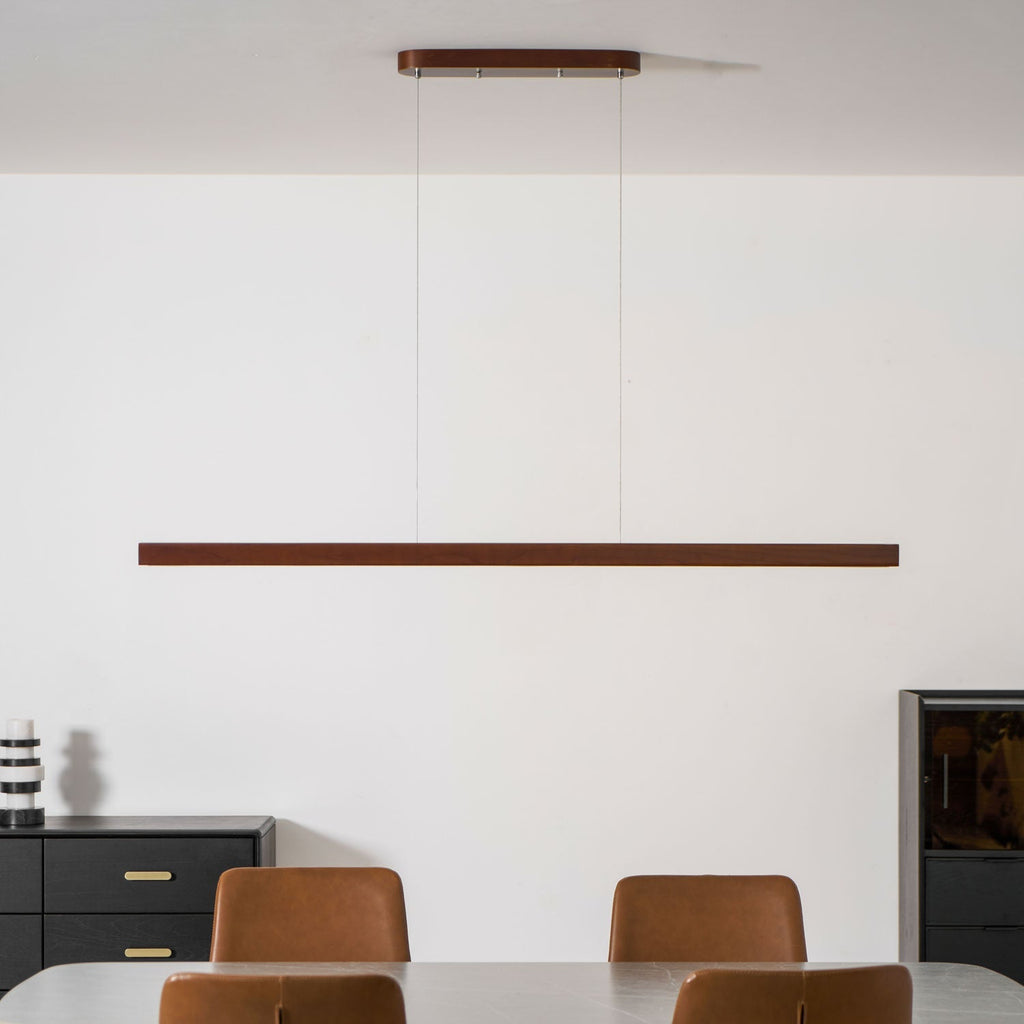 Lineare Holz-Pendelleuchte — Skandinavische LED-Pendelleuchte mit verstellbarer Höhe - Lamylie