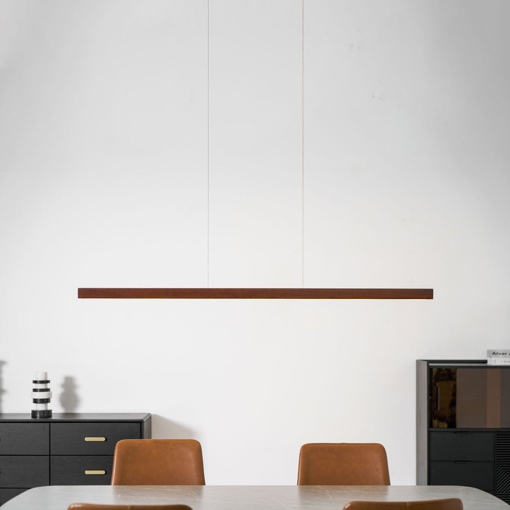 Lineare Holz-Pendelleuchte — Skandinavische LED-Pendelleuchte mit verstellbarer Höhe - Lamylie