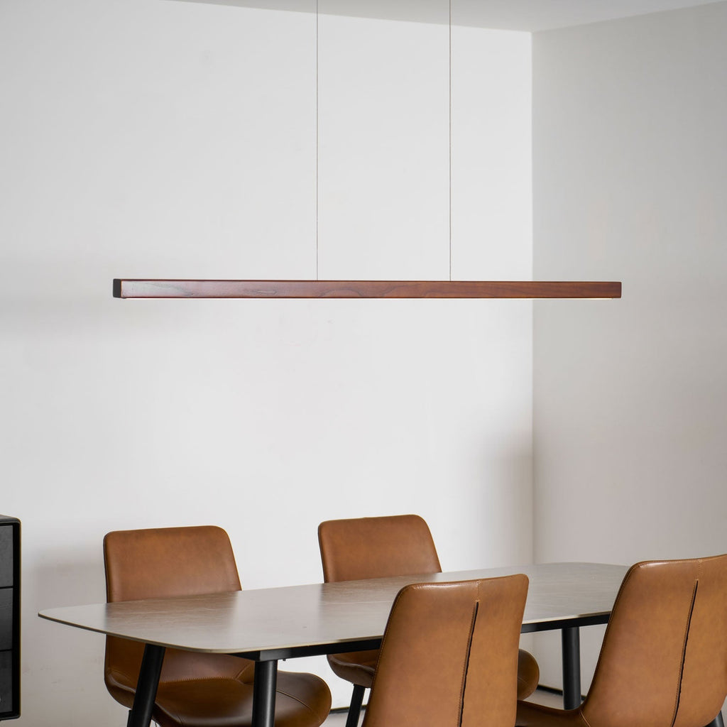 Lineare Holz-Pendelleuchte — Skandinavische LED-Pendelleuchte mit verstellbarer Höhe - Lamylie