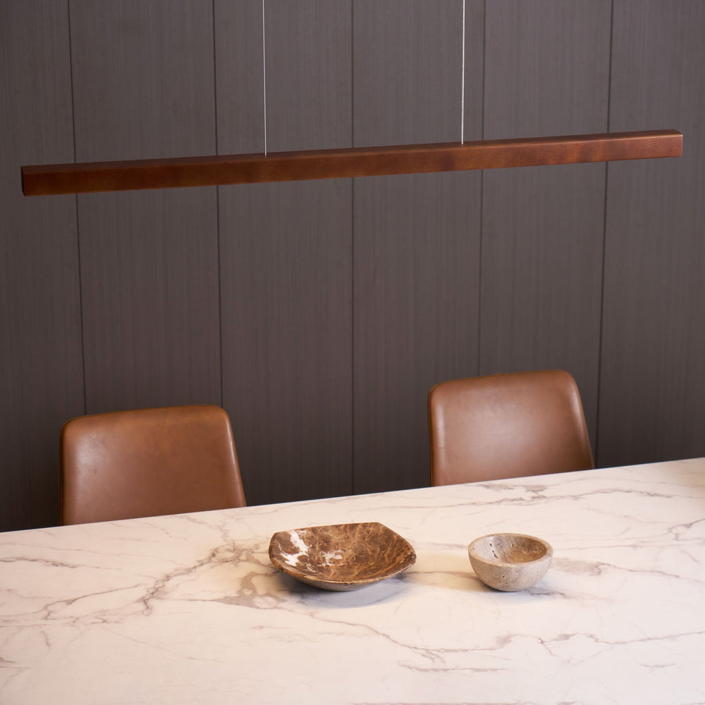 Lineare Holz-Pendelleuchte — Skandinavische LED-Pendelleuchte mit verstellbarer Höhe - Lamylie