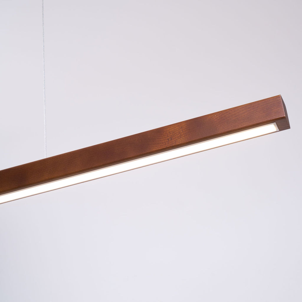 Lineare Holz-Pendelleuchte — Skandinavische LED-Pendelleuchte mit verstellbarer Höhe - Lamylie
