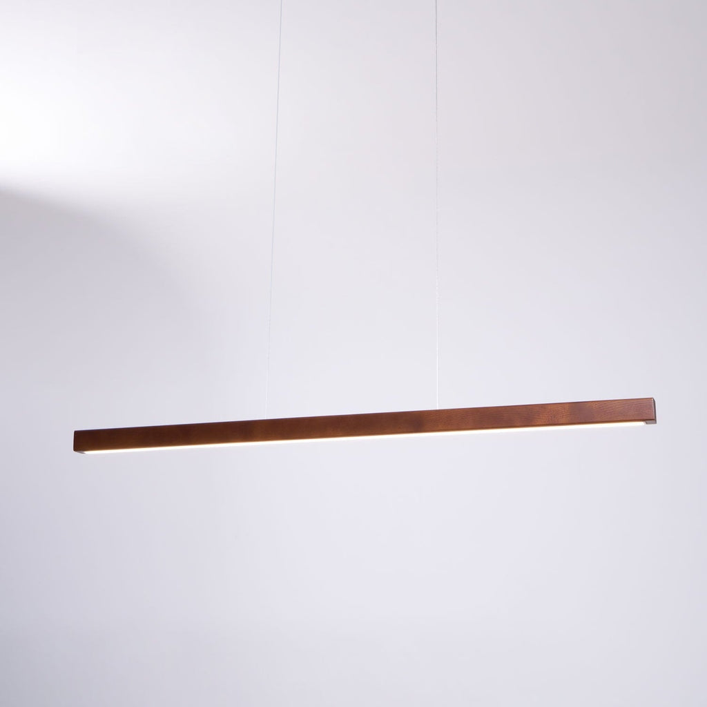 Lineare Holz-Pendelleuchte — Skandinavische LED-Pendelleuchte mit verstellbarer Höhe - Lamylie