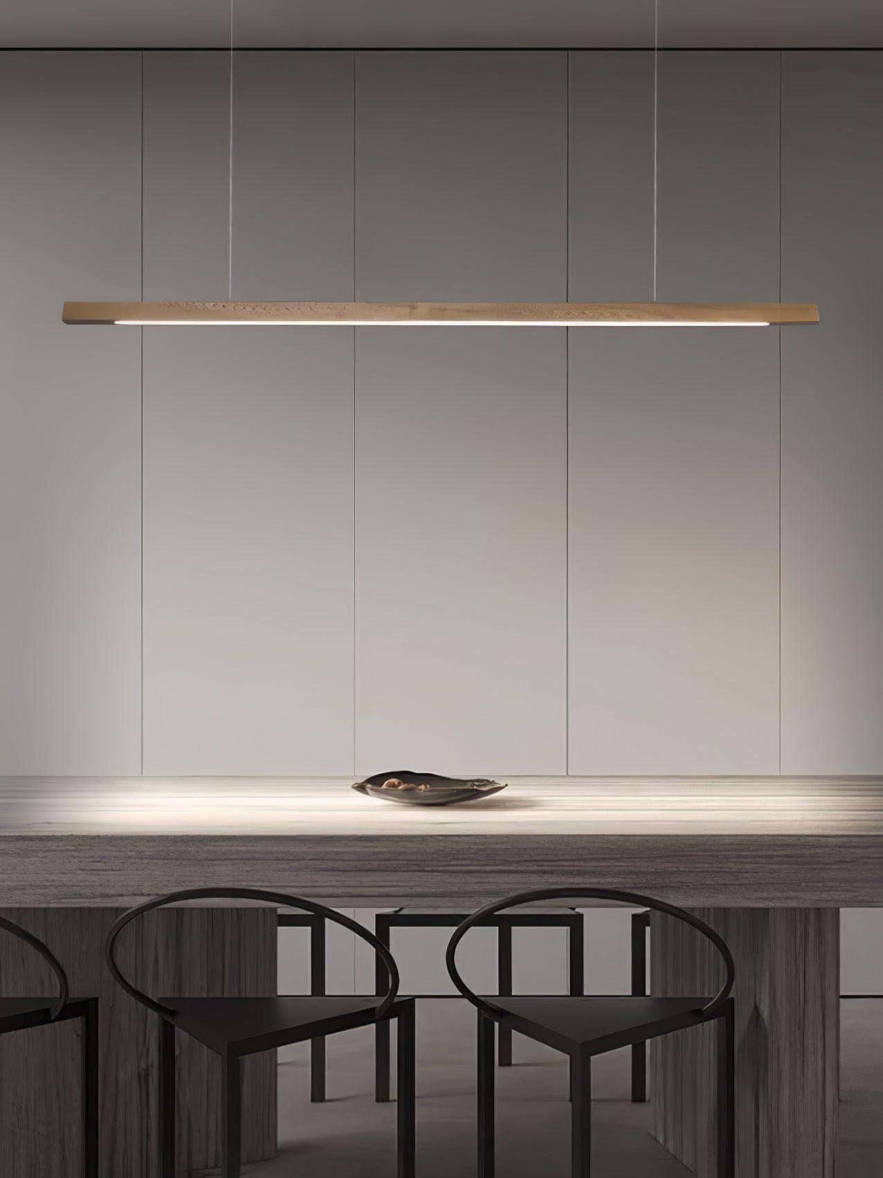 Lineare Holz-Pendelleuchte — Skandinavische LED-Pendelleuchte mit verstellbarer Höhe - Lamylie