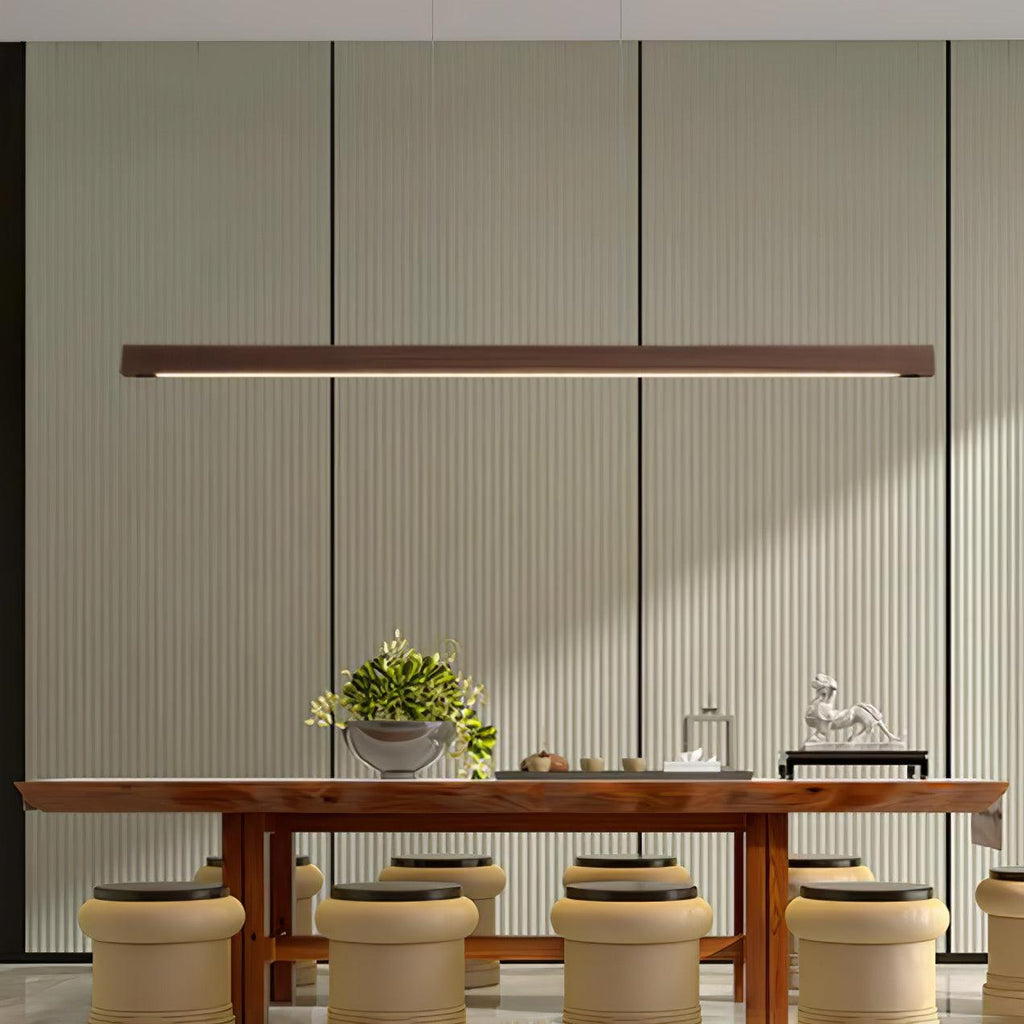 Lineare Holz-Pendelleuchte — Skandinavische LED-Pendelleuchte mit verstellbarer Höhe - Lamylie