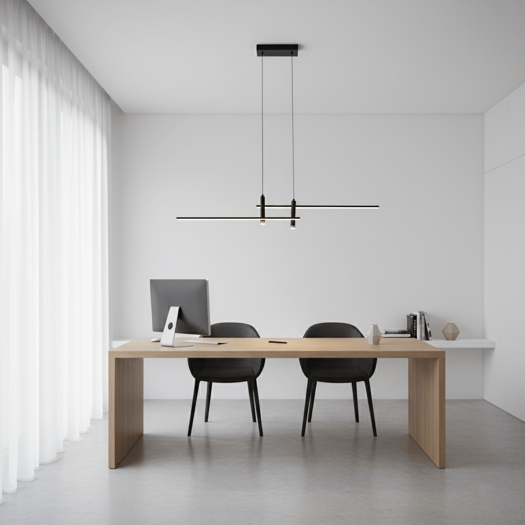 Linear Pendant Lamp Kitchen Island • 90/120/150cm • Integrated LED • Warm White/Neutral/Cool White • Dimmable Option • Black/Gold • Kitchen Island Above Table - Lamylie