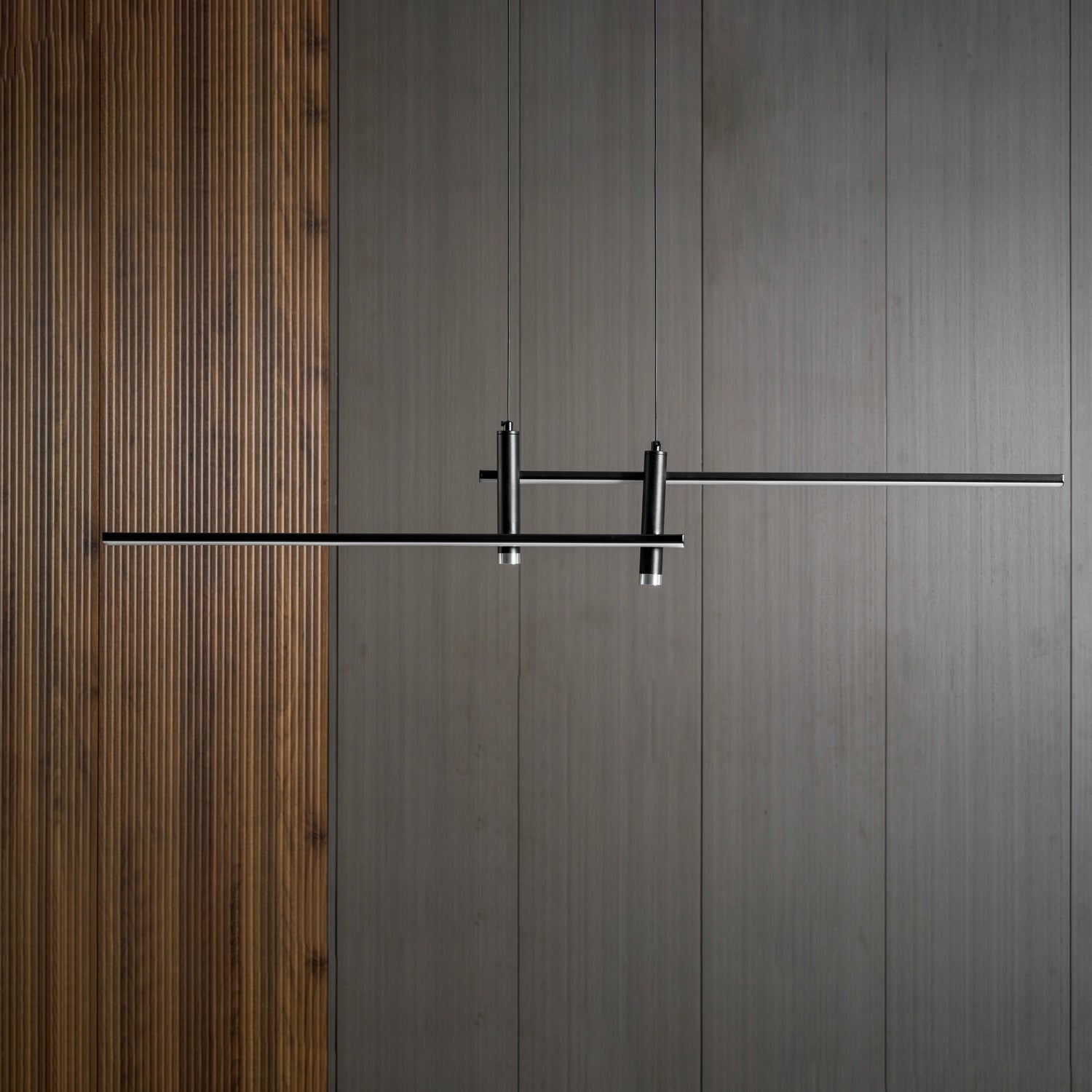 Linear Pendant Lamp Kitchen Island • 90/120/150cm • Integrated LED • Warm White/Neutral/Cool White • Dimmable Option • Black/Gold • Kitchen Island Above Table - Lamylie
